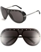 Valentino Studded Shield Sunglasses - Lyst