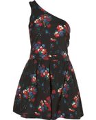 Topshop One Shoulder Playsuit - Lyst