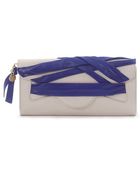 Alexandra De Curtis Isabella Clutch - Cream And Blue - Lyst