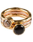 Bita Pourtavoosi Rose Onyx Stackable Rings Set - Lyst