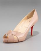 Christian Louboutin Shelly Patent Platform Pump Nude - Lyst