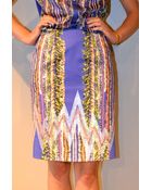 Jen Kao Stretch Cotton Print Ion Pencil Skirt - Lyst
