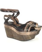 Marni Watersnake Wedge Sandals - Lyst
