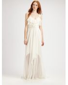 Badgley Mischka Silk Gown - Lyst