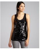See By Chloé Black Sequined Scoop Neck Tank - Lyst