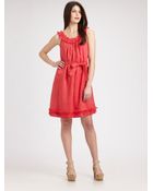 Weekend By Maxmara Ruffle Babydoll Dress - Lyst