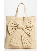 RED Valentino Studded Bow Calfskin Tote - Lyst