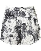 Topshop Poppy Print Frill Pocket Shorts - Lyst