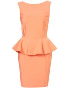 Topshop Peplum Scuba Pencil Dress - Lyst