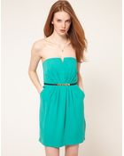 Oasis Tuck Bandeau Dress - Lyst
