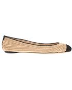 Reed Krakoff Raffia Ballerina Flats with Contrast Toes - Lyst