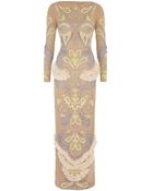 Matthew Williamson Cutwork Ikat Embroidery Column Gown - Lyst