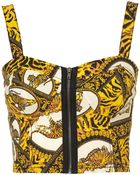 Topshop Scarf Print Zip Bralet - Lyst