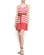 Mango Striped Cotton Dress - Lyst