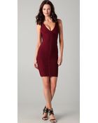Hervé Léger V Neck Dress - Lyst