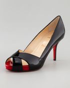 Christian Louboutin Shelley Peeptoe Pump Blackred - Lyst