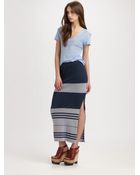 James Perse Striped Maxi Skirt - Lyst