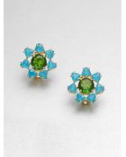 Kate Spade Faceted Floral Stud Clip On Earrings - Lyst