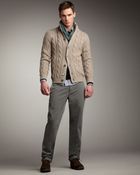 Brunello Cucinelli Slim Pants Olive - Lyst