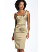 Suzi Chin For Maggy Boutique Stretch Satin Sheath Dress - Lyst