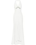 Notte By Marchesa Embellished Silk Crepe Halterneck Gown - Lyst