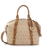 Michael Kors Monogram Bedford Medium Satchel - Lyst