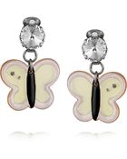 Miu Miu Plexiglass Crystal Butterfly Clip Earrings - Lyst