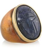 Oscar de la Renta 24karat Goldplated Scarab Ring - Lyst