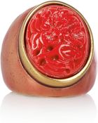 Oscar de la Renta 24karat Goldplated Seagrass Ring - Lyst