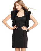Jessica Simpson Spaghetti Strap Lace Bustier Mini - Lyst