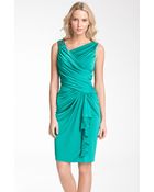 Tadashi Shoji Ruched Jersey Dress - Lyst