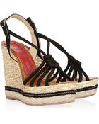 Paloma Barceló Canarias Knotted Suede Wedge Sandals - Lyst