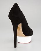 Charlotte Olympia Whiteplatform Suede Pump - Lyst
