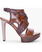 Lanvin Chestnut Python Heels - Lyst