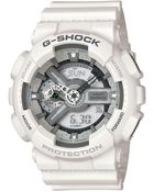 G-Shock Mens Analog Digital White Resin Strap Watch - Lyst