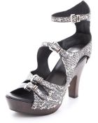McQ by Alexander McQueen Snake Print Clog Sandals - Lyst
