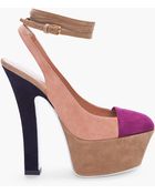 Saint Laurent Suede Purple Toe Obsession Heels - Lyst
