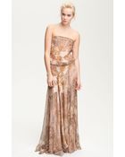 Haute Hippie Strapless Paisley Print Chiffon Maxi Dress - Lyst