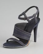 Bottega Veneta Asymmetric Wedge-detail Sandal - Lyst