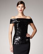 Donna Karan New York Sequined Off-the-shoulder Tunic - Lyst