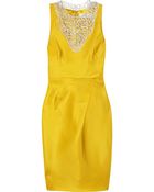 Lela Rose Embellished Woven Silk Organza Dress - Lyst