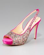 Kate Spade Glittered Slingback Pumps - Lyst