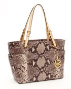 MICHAEL Michael Kors Jet Set Python Tote - Lyst