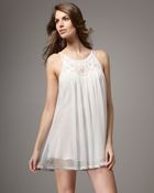 Oscar de la Renta Sheer Romance Chemise, Pearl - Lyst