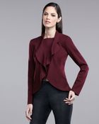 St. John Milano Knit Ruffle Jacket - Lyst