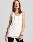 Donna Karan New York Tunic Sleeveless Ribbon Draped Cowl - Lyst