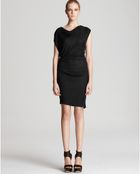 Helmut Lang Dress Draped with Gathering - Lyst