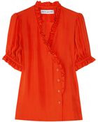 Paul & Joe Moldave Ruffled Silk Blouse - Lyst