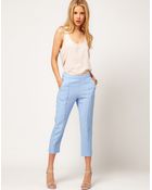 ASOS Collection Asos Linen Pintuck Crop Trouser - Lyst