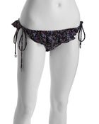 Shoshanna Black Floral 'Downtown Ditsy' Wide Ruffle String Bikini Bottom - Lyst